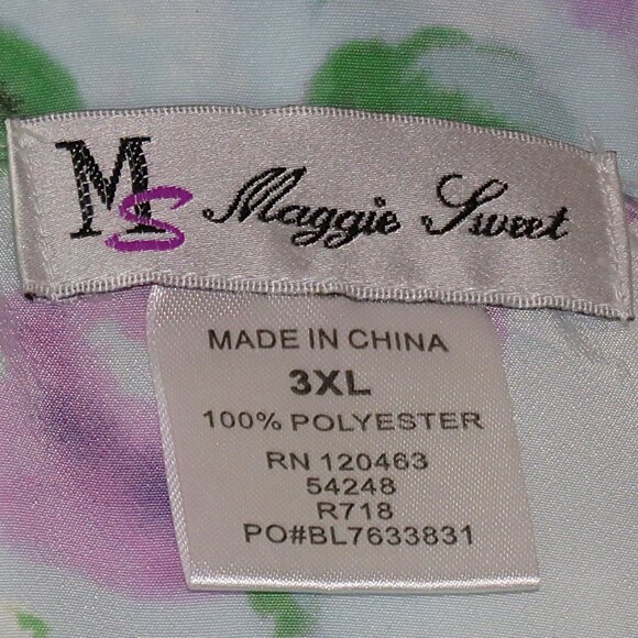 Maggie Sweet Women's Leaves & Flowers Button Down Blouse Size 3XL (C446) - Picture 6 of 6